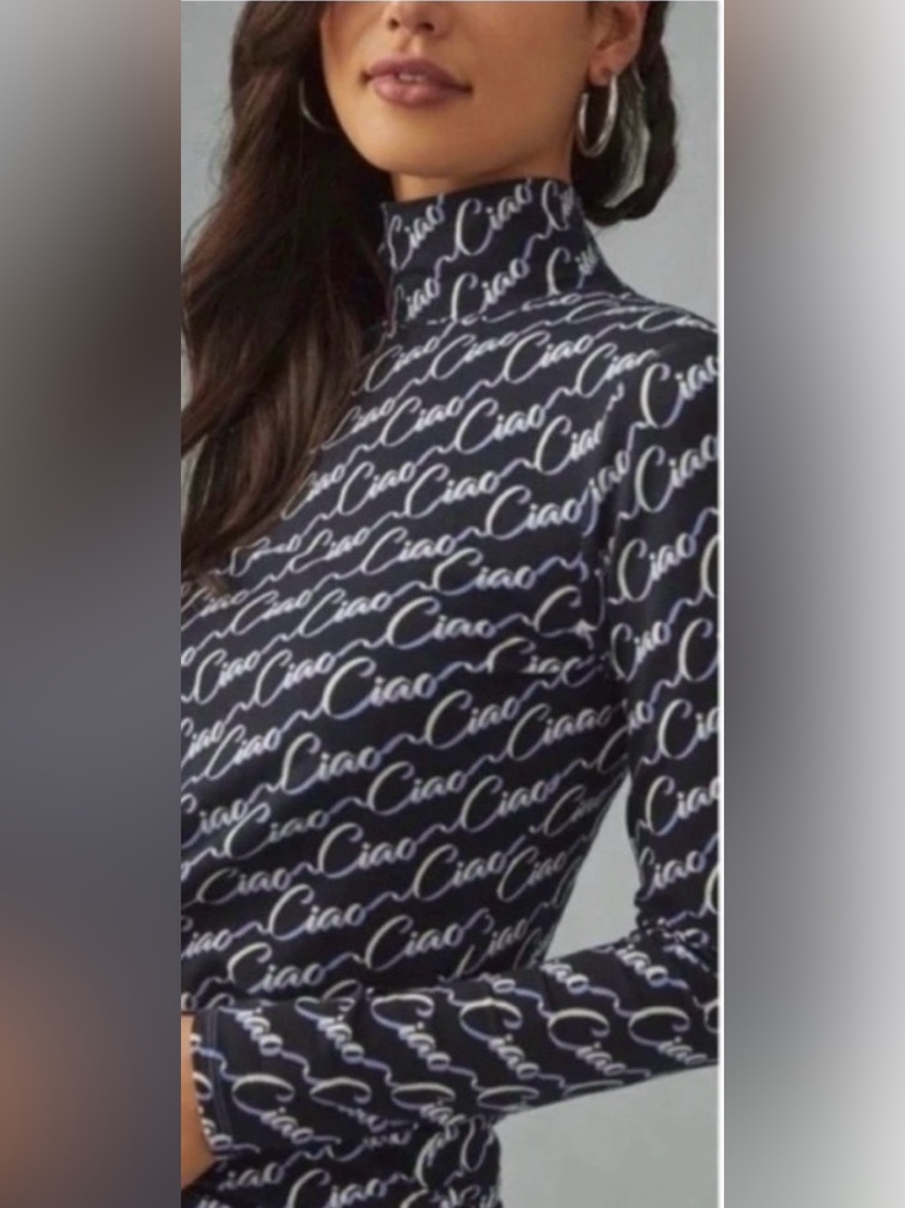 Anthropologie Maeve Ciao Mock Neck Long Sleeve